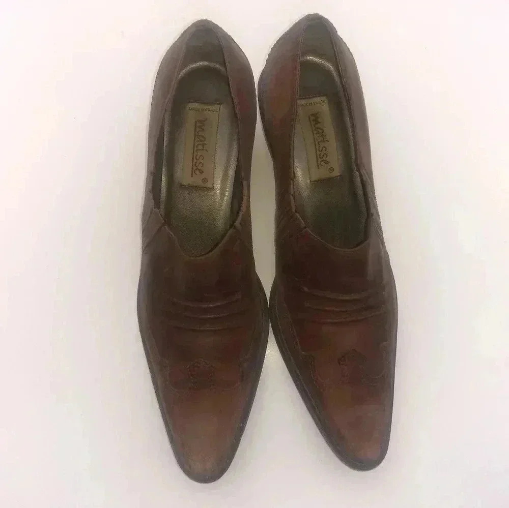 ❤Matisse‎ Women's Brown leather ankle boots Sz 6.5M